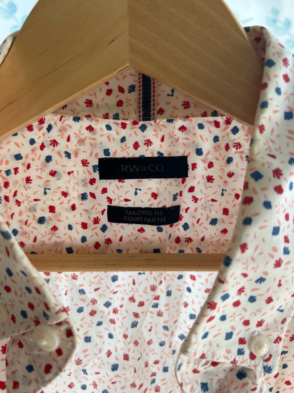 White Short-Sleeve Shirt with Micro Dot Print - Picture 3 of 3